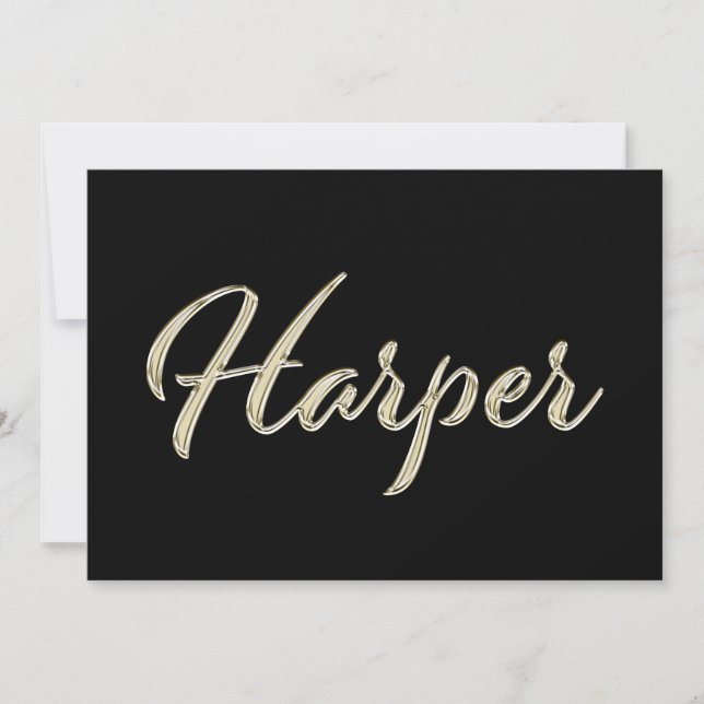 Tarjeta Harper white gold Handwriting Karte (Anverso)