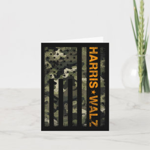 Tarjeta Harris 2024 Presidente Usa Camouflage Dudes Walz W