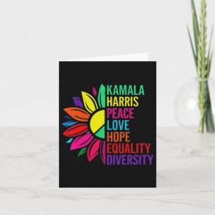 Tarjeta Harris Peace Love Equality Hope Diversity 1