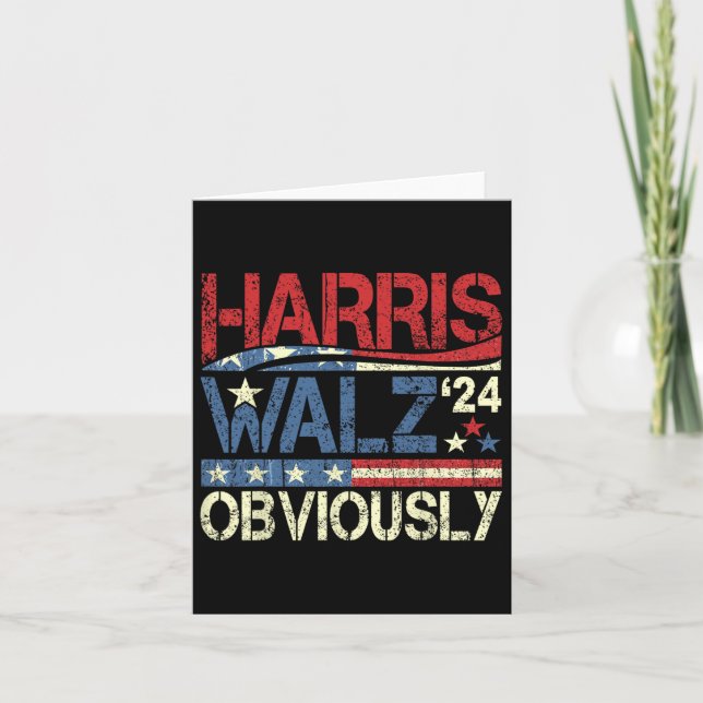 Tarjeta Harris W ¡Obviamente! Harris Waltz Elección 2024  (Anverso)
