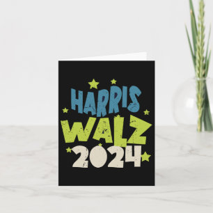 Tarjeta Harris Waltz 2024 con estrellas