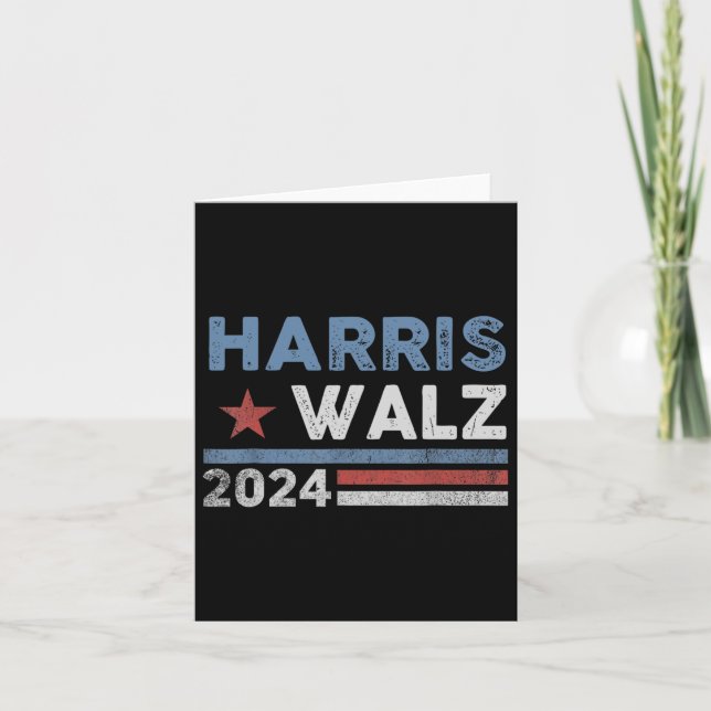 Tarjeta Harris Waltz 2024 Elección Kamala Harris Tim Waltz (Anverso)