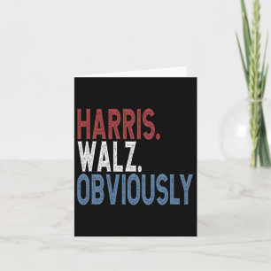 Tarjeta Harris Waltz 2024 Elección Kamala Harris Tim Waltz