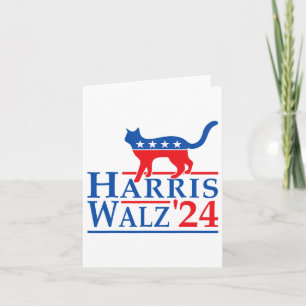 Tarjeta Harris Waltz 2024 Funny Cat Election Kamala Harris