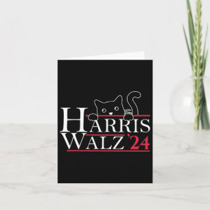 Tarjeta Harris Waltz 2024 Gracioso Cat Lady Kamala Harris