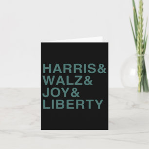 Tarjeta Harris Y Wheimer, Joy Y Liberty Shirt Kamal