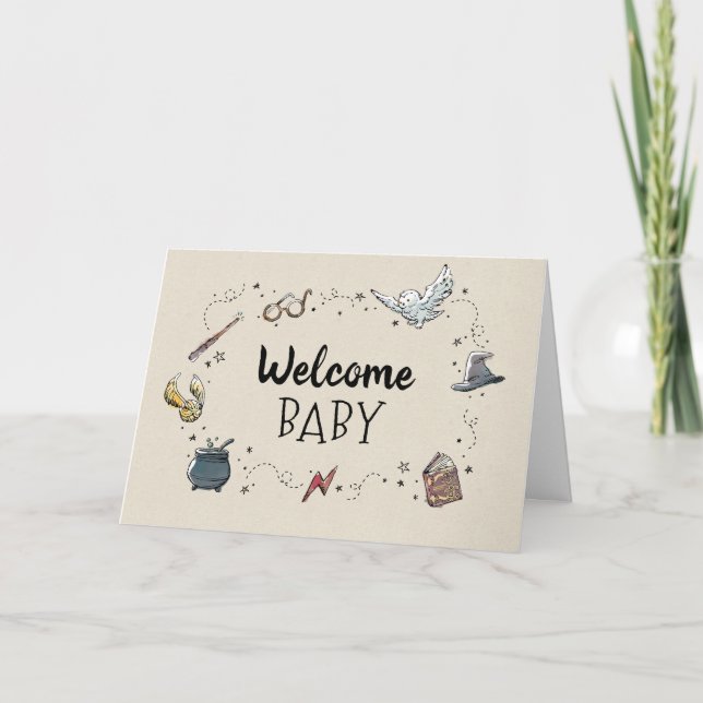 Tarjeta HARRY POTTER™ Bienvenida Bebé Felicitaciones (Anverso)