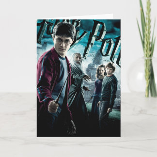 Tarjeta Harry Potter con Dumbledore Ron y Hermione 1