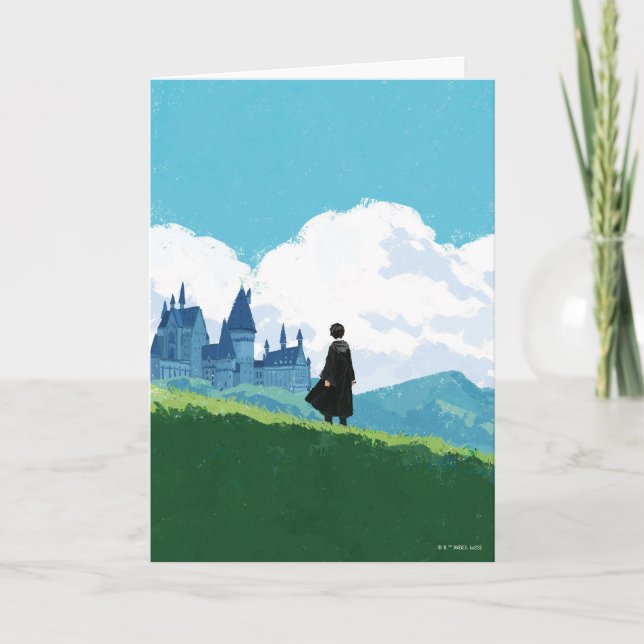 Tarjeta HARRY POTTER™ con vista al castillo de HOGWARTS™ (Anverso)