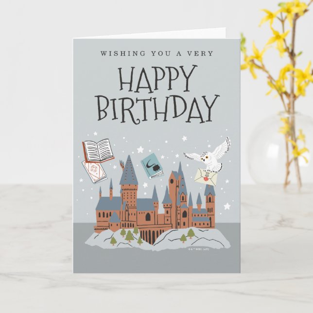 Tarjeta Cumpleaños de Harry Potter y Hogwarts