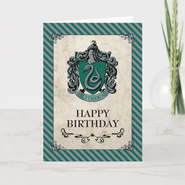 Tarjeta Harry Potter | Cumpleaños feliz de Slytherin (Anverso)