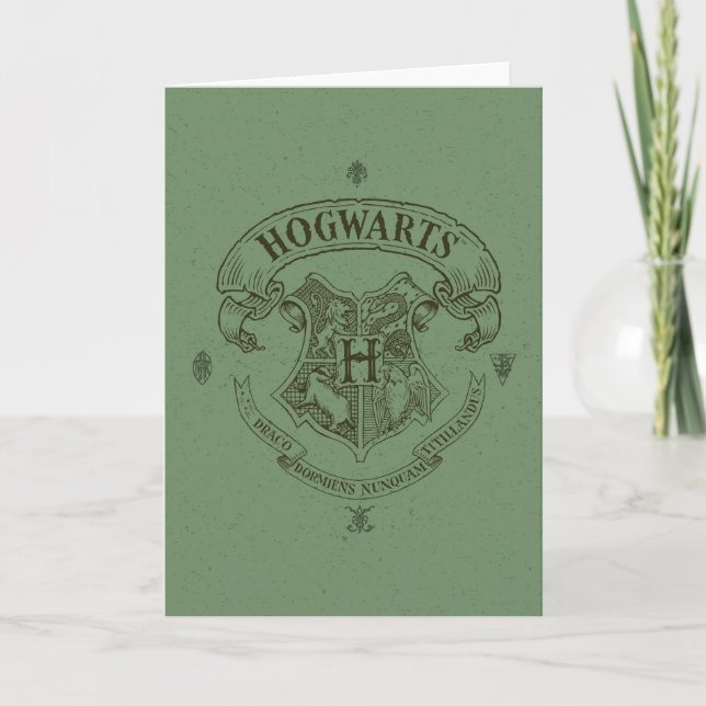Tarjeta Harry Potter | Escudo de pancartas de Hogwarts (Anverso)