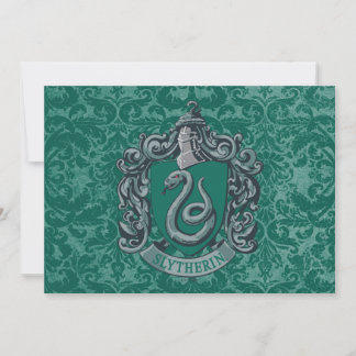 Tarjeta Harry Potter | Escudo de Slytherin Verde