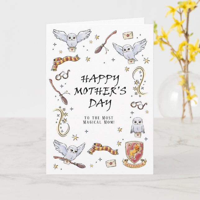Tarjeta HARRY POTTER™ Feliz Día de la Madre (flor amarilla)