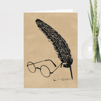Tarjeta Harry Potter | Gafas y Pluma
