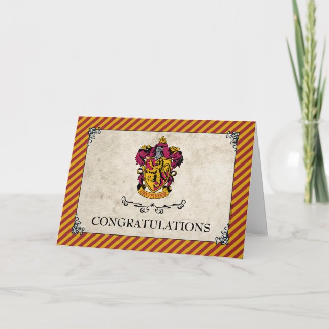 Tarjeta Harry Potter | Gryffindor Felicitaciones (Anverso)