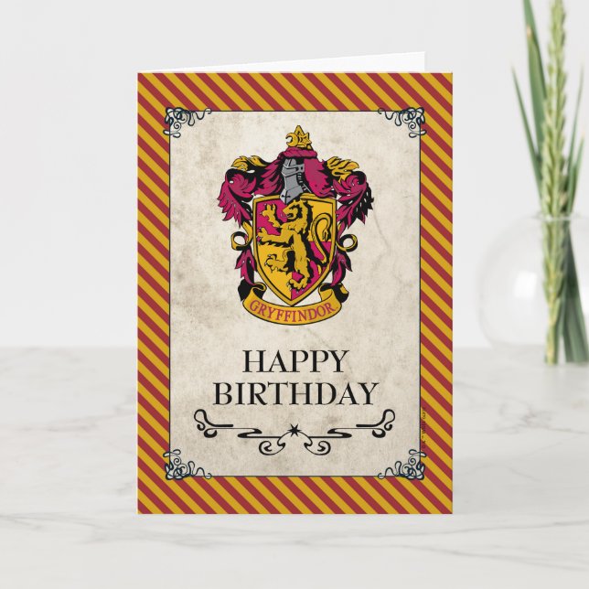 Tarjeta Harry Potter | Gryffindor Feliz cumpleaños (Anverso)
