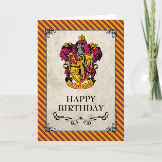Tarjeta Harry Potter | Gryffindor Feliz Cumpleaños