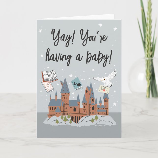 Tarjeta Harry Potter | Hogwarts Castle Baby Shower (Anverso)