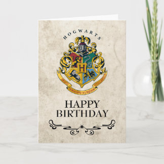 Tarjeta Harry Potter Hogwarts Crest Happy Birthday