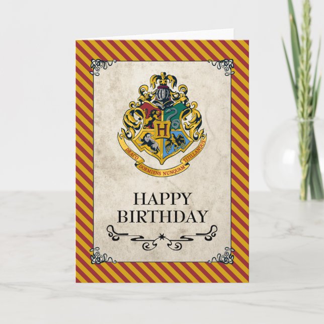 Tarjeta Harry Potter | Hogwarts Feliz cumpleaños (Anverso)