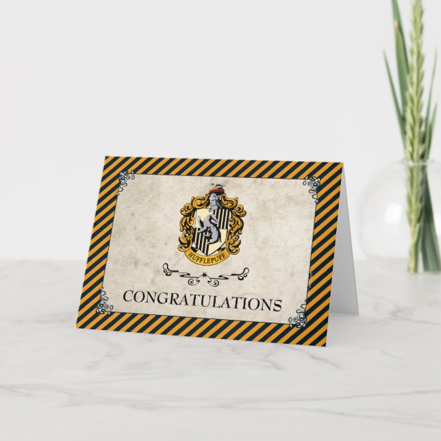 Tarjeta Harry Potter | Hufflepuff Felicitaciones (Anverso)