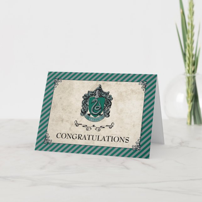 Tarjeta Harry Potter | Slytherin Felicitaciones (Anverso)