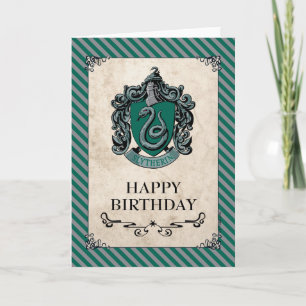 Tarjeta Harry Potter   Slytherin Feliz Cumpleaños