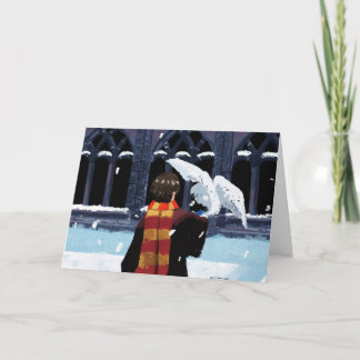 Tarjeta HARRY POTTER™ y Hedwig en la nieve