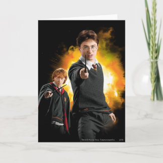 Tarjeta Harry Potter y Ron Weasely
