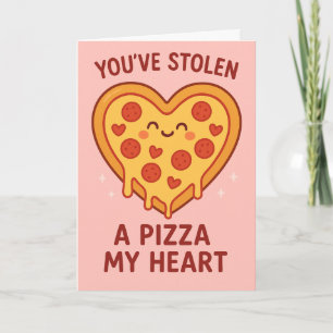 Tarjeta Has robado una pizza mi corazón Cute Día de San Va