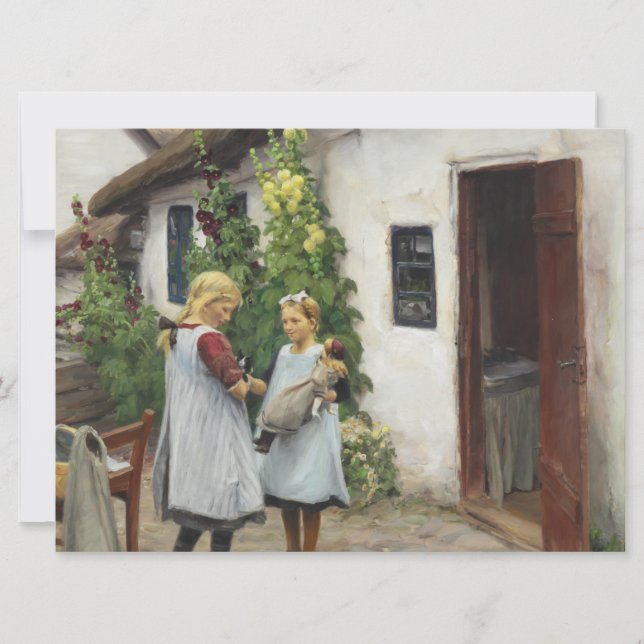 Tarjeta ¿Has Visto Mi Gatito? (por H.A. Brendekilde) (Anverso)