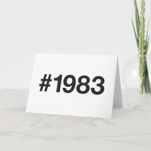 Tarjeta Hashtag 40 aniversario de cumpleaños de 1983