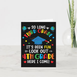 Tarjeta Hasta el tercer grado de graduación de 4º grado, a