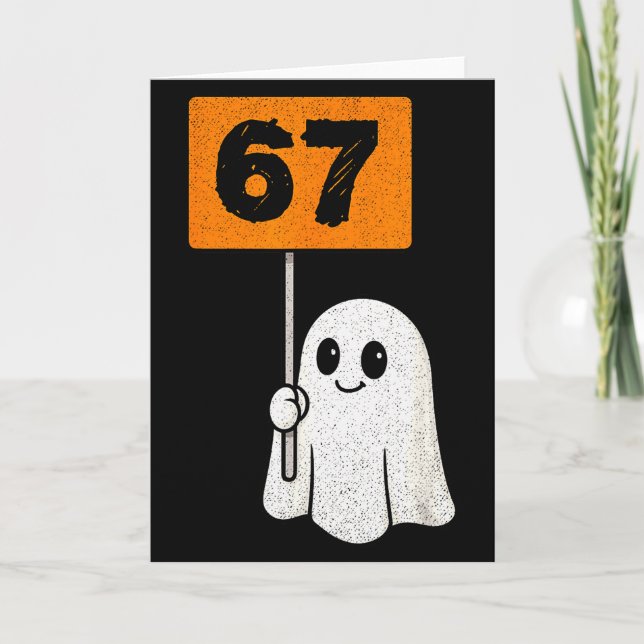 Tarjeta Haunted By 67 – Funny Six Seven Meme 6 7 Halloween (Anverso)