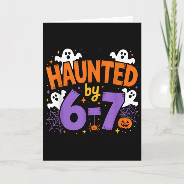Tarjeta Haunted By 6-7 Halloween Ghosts And Sders Design  (Anverso)