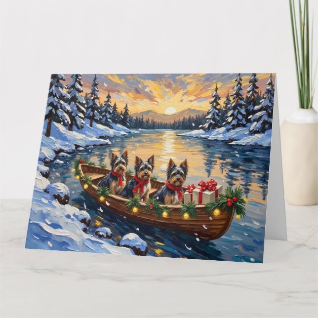 Tarjeta Havanese Christmas Boat Holiday (Anverso)