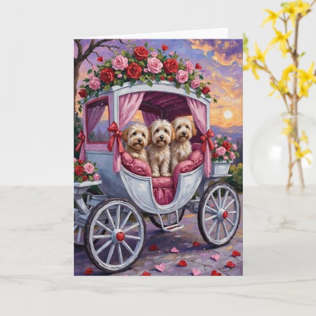 Tarjeta Havanese Dog Valentine's Day  (flor amarilla)