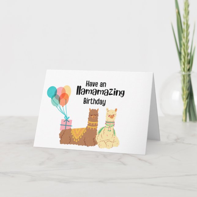 Tarjeta Have a Llamazing Birthday (Anverso)