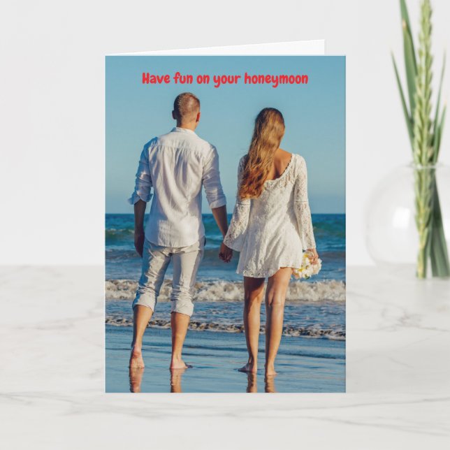 Tarjeta Have fun on your honeymoon. (Anverso)