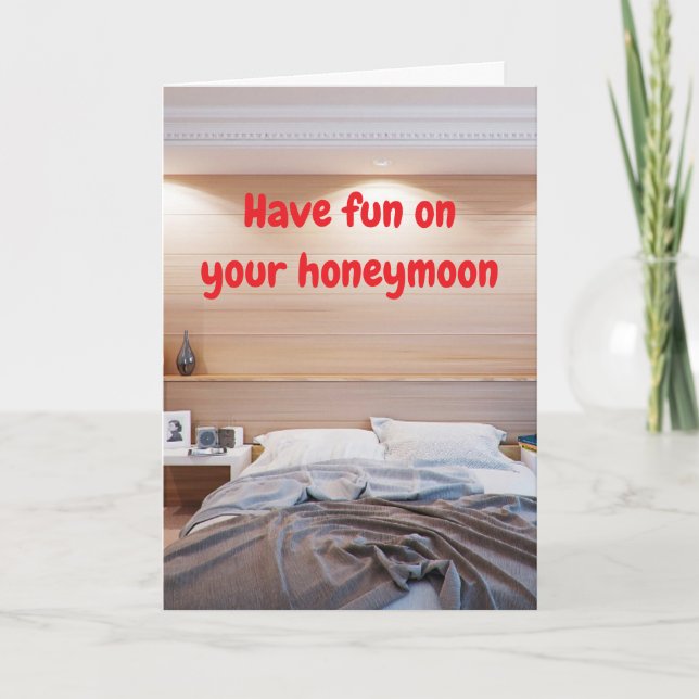 Tarjeta Have fun on your honeymoon. (Anverso)