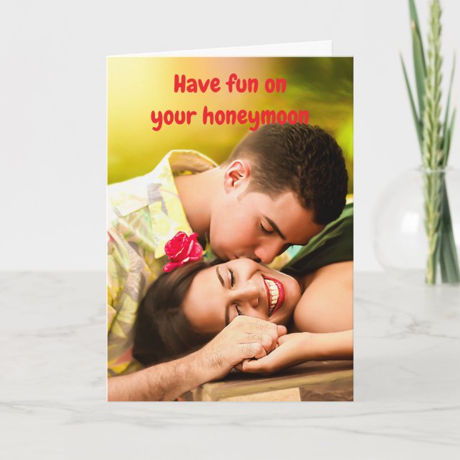 Tarjeta Have fun on your honeymoon. (Anverso)