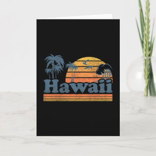 Tarjeta Hawái Vintage Playa Verano Surfing Hawaiano Surf