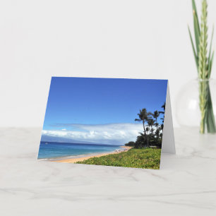 Tarjeta hawaiana del día de la playa