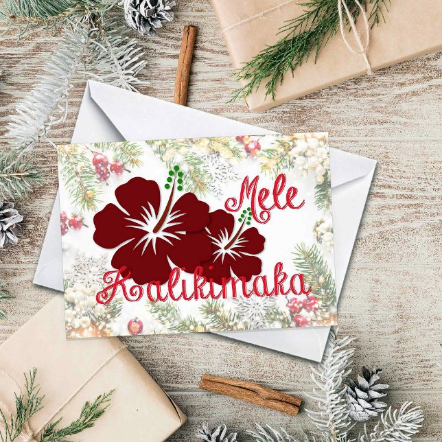 Tarjeta hawaiana Hibiscus Mele Kalikimaka (Subido por el creador)