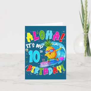 Tarjeta Hawaii aloha 10 cumpleaños niño niña hawaiano 10