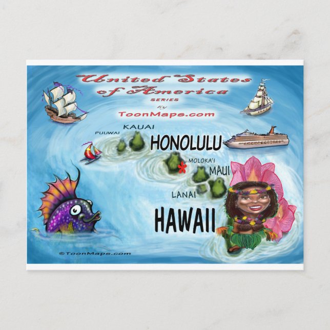 Tarjeta Hawaii USA (Anverso)