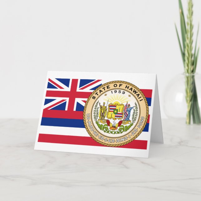 Tarjeta Hawaiian Flag & Seal, Flag of Hawaii (Anverso)