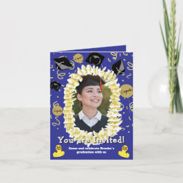 Tarjeta Hawaiian Graduation Party Lei Photo Invitation