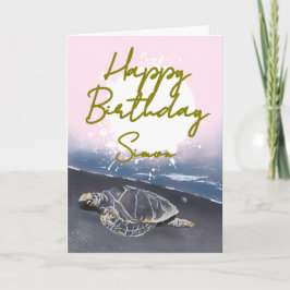 Tarjeta Hawaiian Sea Turtle Birthday Card